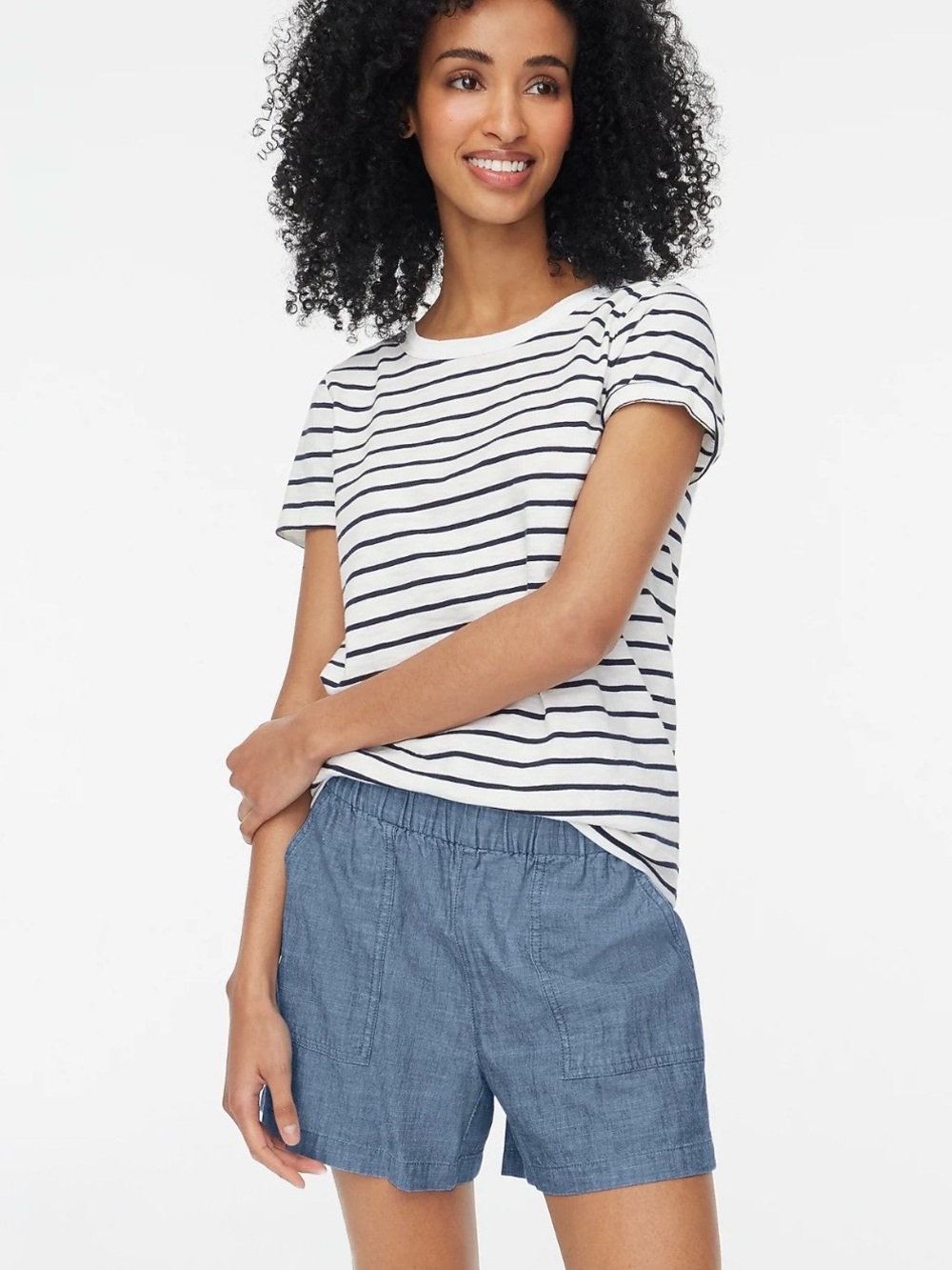 J. Crew Pull On Cotton Chambray Shorts Like New